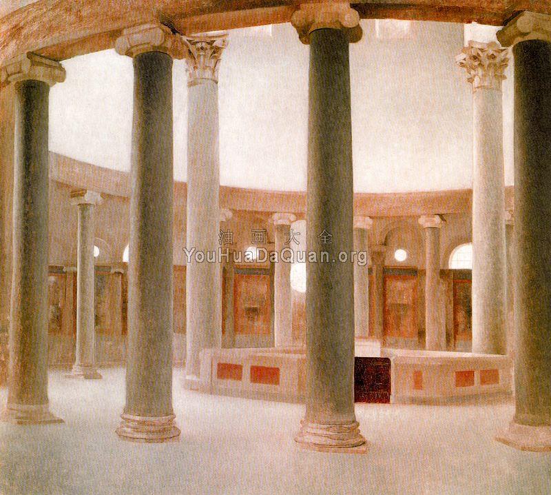 Inside of the Church of Santo Stefano Rotondo, Rome - 威尔汉姆·哈莫修依